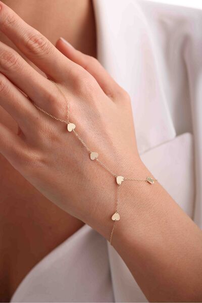 Gianfranco 14 Ayar Altın Kalp Form Işıltılı Şahmeran