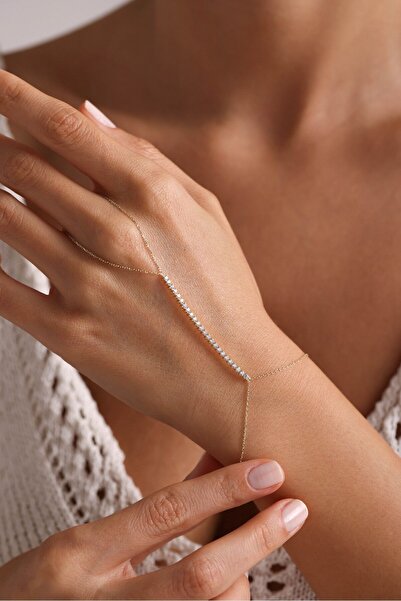 Gianfranco 14 Ayar Altın Taşlı Suyolu Line Işıltılı Şahmeran