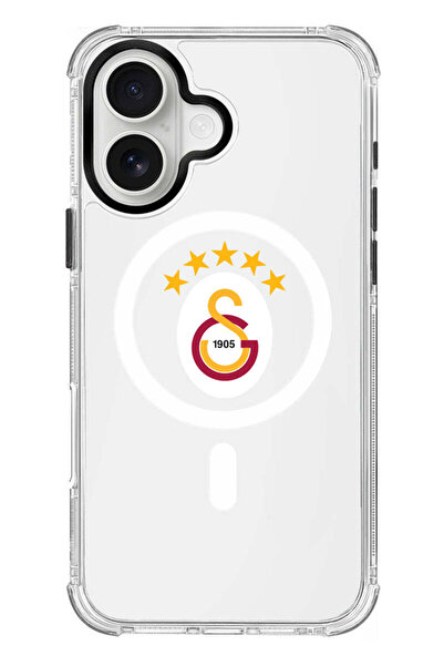 Galatasaray iPhone 16 Uyumlu Galatasaray 5 Yıldız Magsafe Lisanslı Telefon Kılıfı