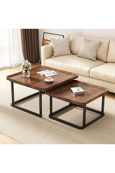 1st Modern Square Coffee Table Set 80x60 cm by First