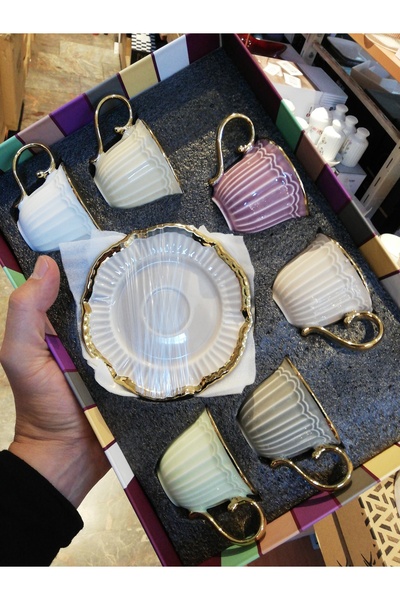 KESEN ZÜCCACİYE Soft Colored Porcelain Cup Set