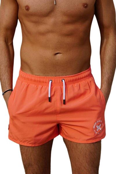 Miami Beach Salmon Short Model Water Repellent Μονόχρωμο Ανδρικό Μίνι Σορτς Παραλίας Μαγιό - 2202-Somon