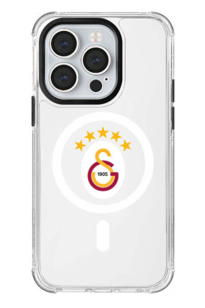 Galatasaray iPhone 14 Pro Uyumlu Galatasaray 5 Yıldız Magsafe Lisanslı Telefon Kılıfı