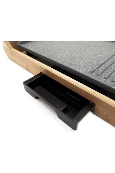 Vivax Oliva Vivax Electric Grill, EG-4020B, Smooth and Ribbed Cooking Surface, Drain Tray, Bamboo, 1800W