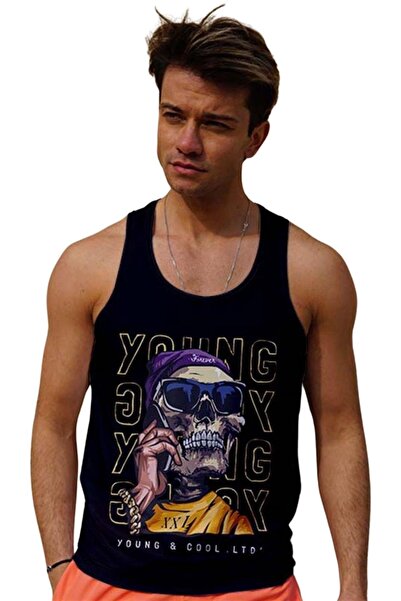 Miami Beach Men's Strappy Beach T-Shirt Athlete - Digital Printed, Breathable...