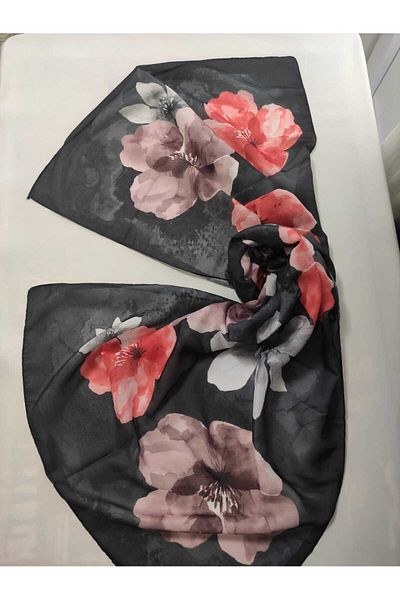 ALTUNTAŞ Women's Cotton Etnic Flower Patterned Shawl
