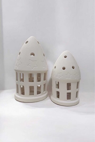 zeuseramik Seramik yuvarlak ev mumluk 15 cm / Bisküvi ürün