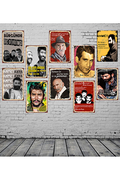 TAKIFİX Devrimciler Tuncel Deniz Yılmaz Ahmet Kaya Temalı 10 Adet 20 x 30 CM ...