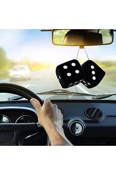 Generic Car Hanging Air Freshener Perfume Dice Pair - Pack Of 2 Black Color Perfume Dice