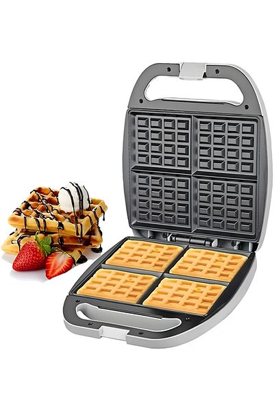 TOSCANA U 1300W Electric Waffle Maker with 4 Non-Stick Plates, Easy to Clean