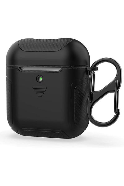 Oretech Protective Case For Airpods 1/2 , Silicone/pc, Black