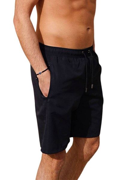Miami Beach Navy Blue Long Model Water Repellent Μονόχρωμο Ανδρικό Σορτς Μαγιό Παραλίας - 2203-Navy Blue