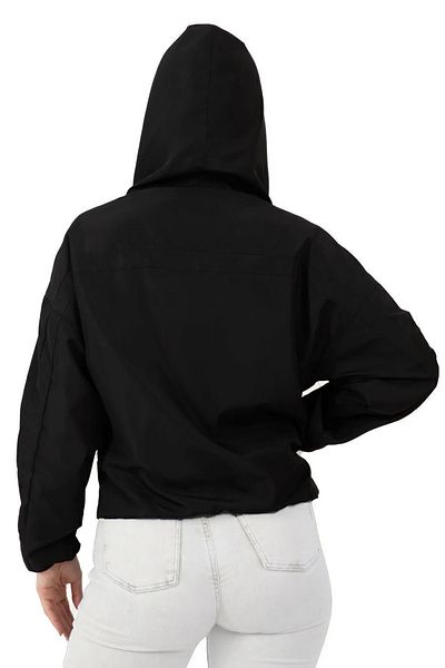 freemen Women's Black Hooded Water and Windproof Oversize Raincoat - Windbreaker
