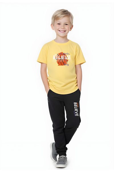 FYK KİDS Boy's Seasonal Printed Bottom-Top Suit