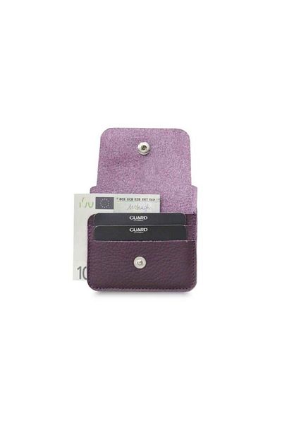 GUARD Claret Red Mini Leather Card Holder with Paper Money Compartment - Grd2403xw22342