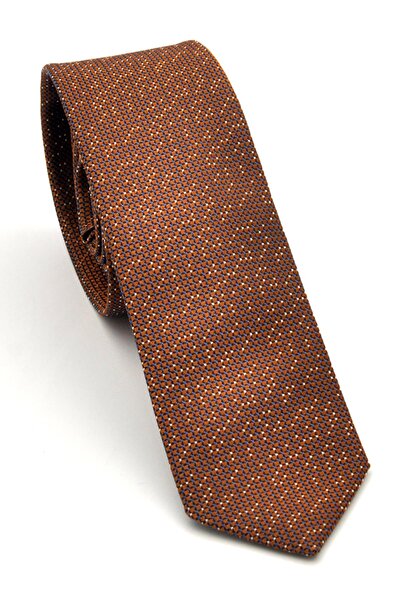 Gaffy Plava sa belim tačkama Karirano Smeđa tkana tkanina Maramica Slim fit K...