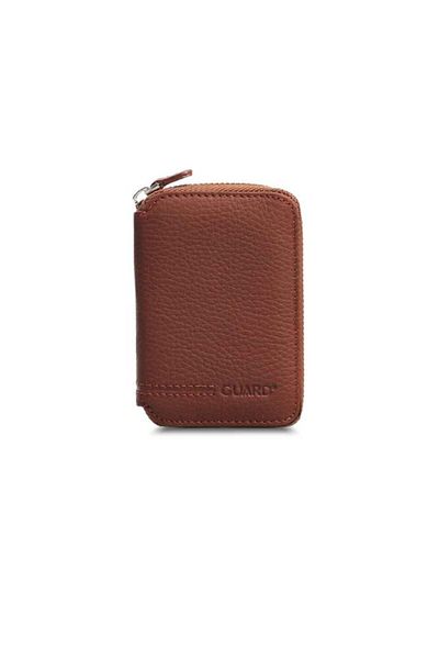 GUARD Zippered Tan Leather Mini Wallet - Grd2403Xw22152