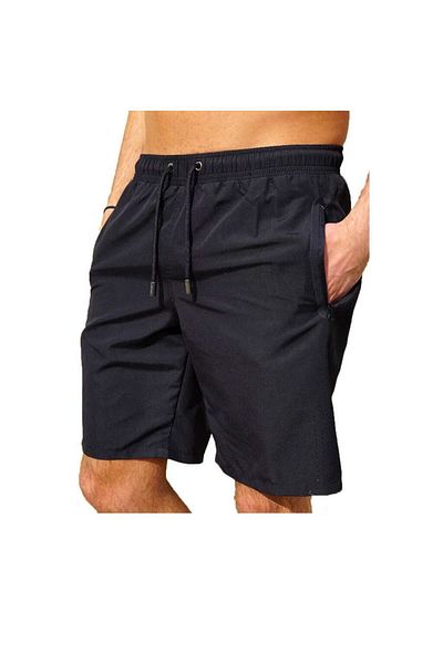 Miami Beach Ανδρικό μακρύ σορτς θάλασσας Navy Blue Water Repellent μονόχρωμο - 2203