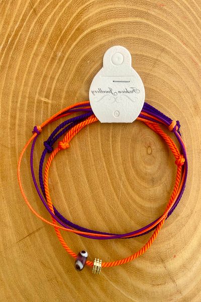 Shepidi 3-Piece Glass Bead Slide Lock Knitted Anklet