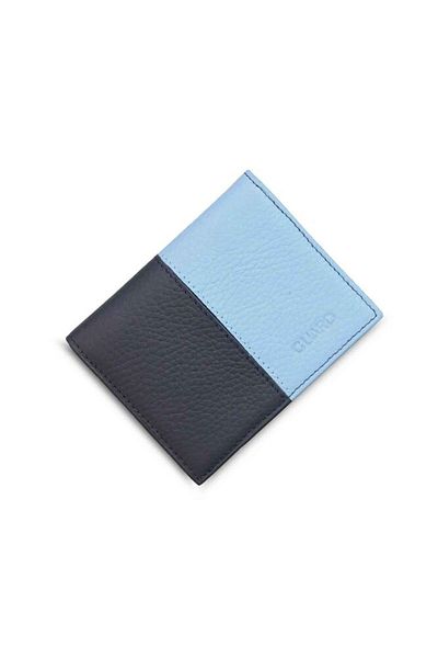 GUARD Genuine Leather Double Color Navy Blue/Turquoise Blue Men's Wallet - G1134-Xst