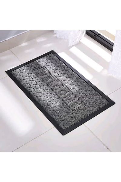 rexa Textured Welcome Door Mat Grey 45x75cm