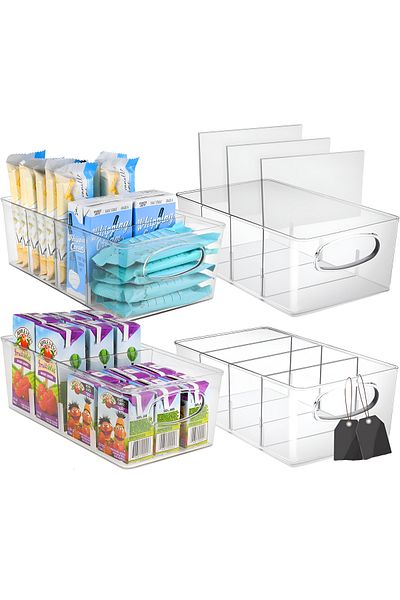 Köken Koken storage box with removable dividers, for refrigerator/office/kitchen, 31.6x23.7x9.7 cm