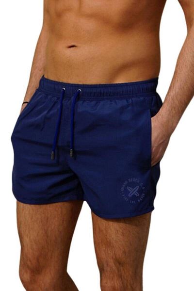 Miami Beach Μπλε Navy Short Model Water Repellent Μονόχρωμο Ανδρικό Μίνι Σορτς Μαγιό Παραλίας - 2202-Navy Blue