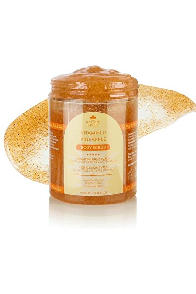 Nature Spell مقشر الجسم بفيتامين سي والأناناس 300 مل - مقشر معزز للإشراق لبشر...
