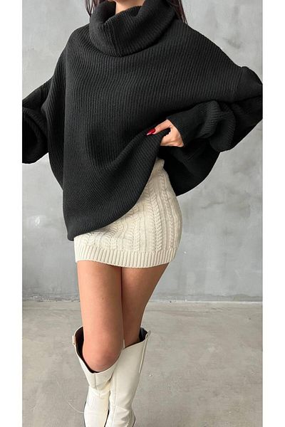 NZL TEKSTİL Dgn's Women's Oversized Knitwear Pullover