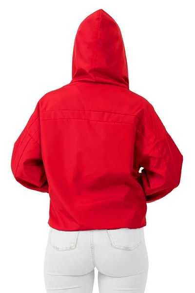freemen Women's Red Hooded Water and Windproof Pocket Lined Oversize Raincoat