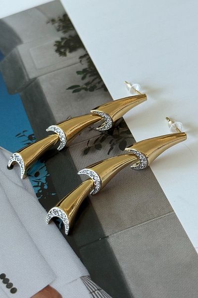 Trendy Butik Steel Dangle Brand Model Earrings