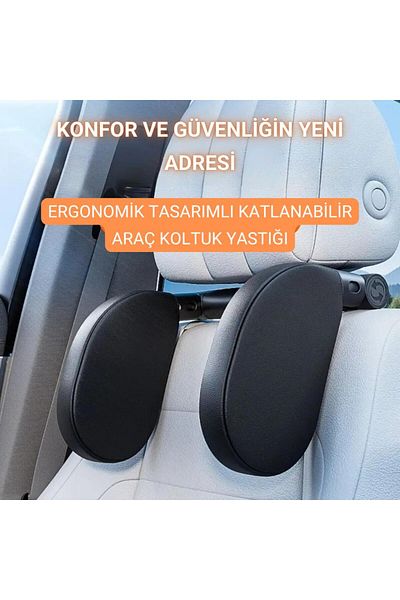 Polham Ultra Comfortable In-Car Cushion Compatible with Front and Rear Seats, Ergonomic Foldable Car Seat