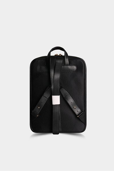 GUARD Black Horizontal Stitched Leather Backpack - Grd2403xw22243