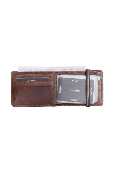 GUARD Elastic Sports Genuine Leather Antique Brown Wallet - Grd2403xw22535