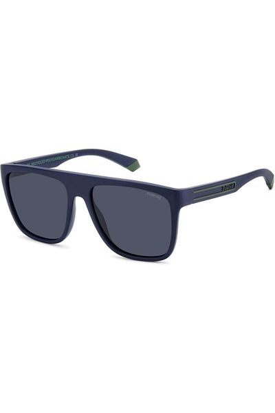 Polaroid Ochelari de soare polarizați pentru bărbați Pld 2162/s Fll/c3 58, plastic, albastru, 58 mm