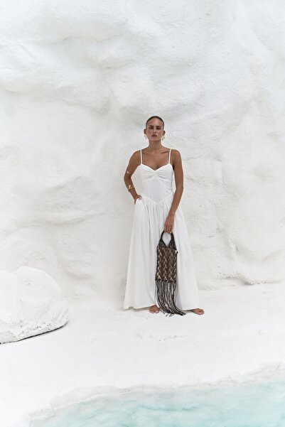 BOHEMAİ Μακρύ φόρεμα Hajar Strap Ecru