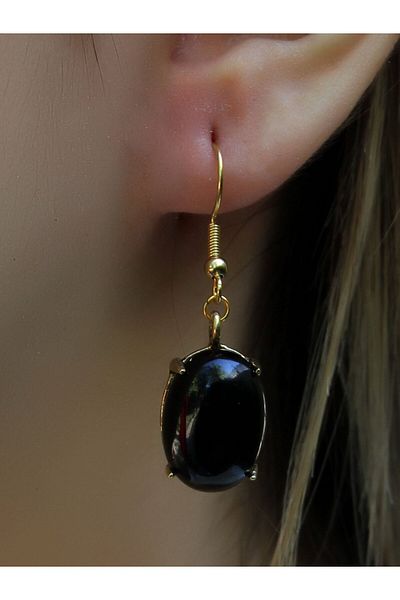 esha Natural Stone Onyx Natural Stone Dangle Earrings Euku22O