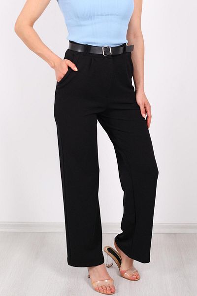 ribana Belted Wide Leg Women's Crepe Trousers