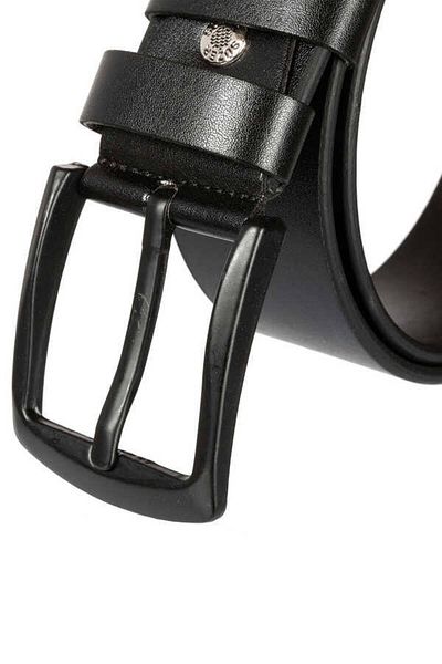 Süzer Deri Black Faux Leather Solid Color 4.5 cm Size Sports Belt - 4500-plain