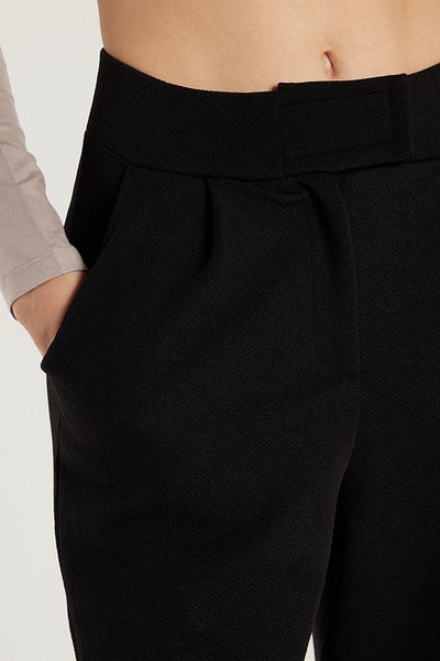 Tudors Women's Relax Fit Relaxed Cut Pocket Wide Leg Black Trousers