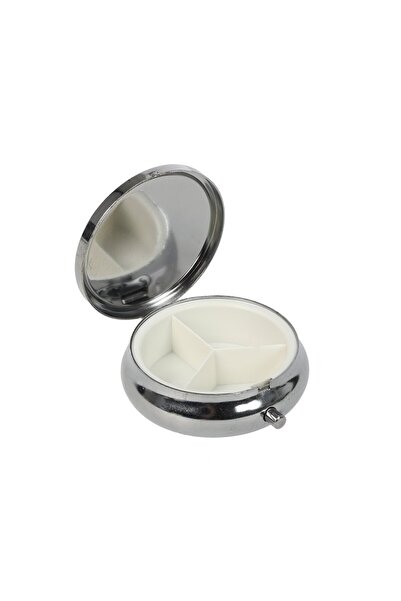 Tahtakale Dünyası Metal ilaç kutusu 3 bölmeli günlük cep taşınabilir kullanım...