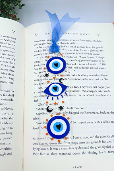 Lusida Design Semn de carte cu design elegant, cadou cu mărgele de ochi rău