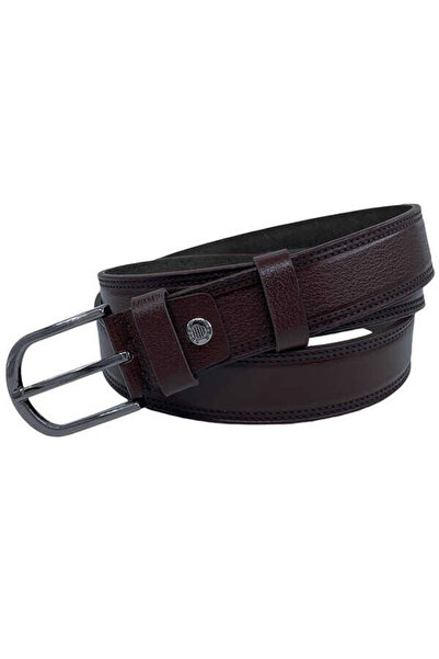 Süzer Deri Καφέ Γνήσιο Δέρμα Ραμμένο 3,5 εκ. Κλασική Ανδρική Ζώνη - 309-28