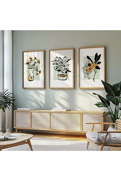Dekorsiahome 3 Pcs Wood Frame Living Room Hall Kitchen Table Set Set3249