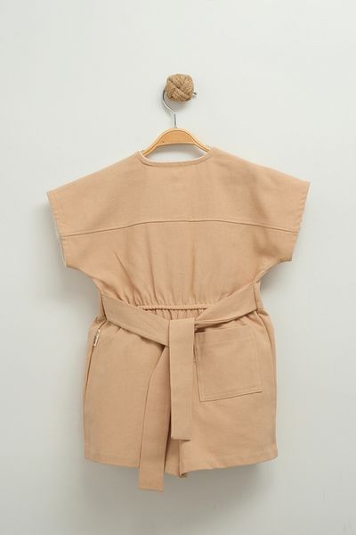 Mini Baray Lace Detailed Gabardine Girl's Jumpsuit - 2,3,4,5 Years