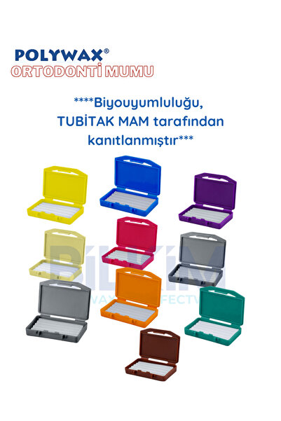 POLYWAX 10 Adet Aromalı Ortodonti Mumu- Diş Teli Mumu - Braket Mumu Wax- Ortodontik Wax - Karışık Koku