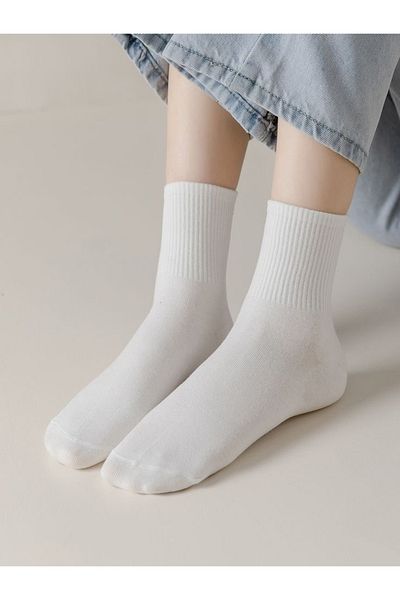medineticaret Συσκευασία με 6 Unisex Λευκές Half College Αθλητικές Κάλτσες |   Βαμβακερές – Αναπνεύσιμες – Κάλτσες College που δεν ιδρώνουν
