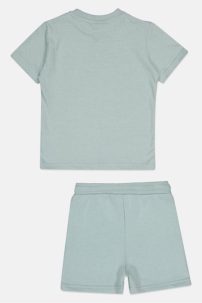 Nicce Kids Boy 2 Pieces Brand Logo T-shirt And Short Set, Sage Blue