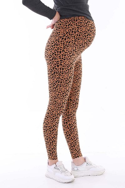 MEGHAN L.A Jambiere de susținere a abdomenului cu model leopard de maternitate