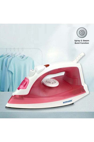 sonashi Steam Iron - Non-Stick Coated Soleplate with Steam | 3 Modes - Burst Steam, Spray, Dry Iron | With 1